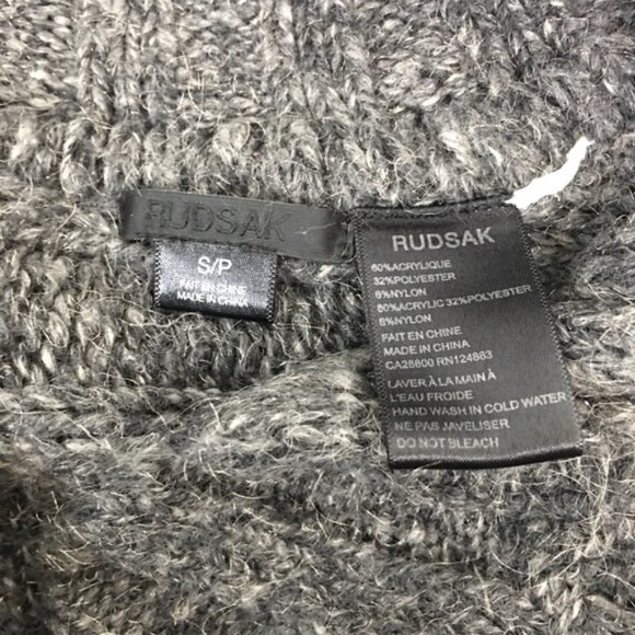 Rudsak Charcoal Knit Vest/Cardigan Short Sleeve S - Picture 9 of 10